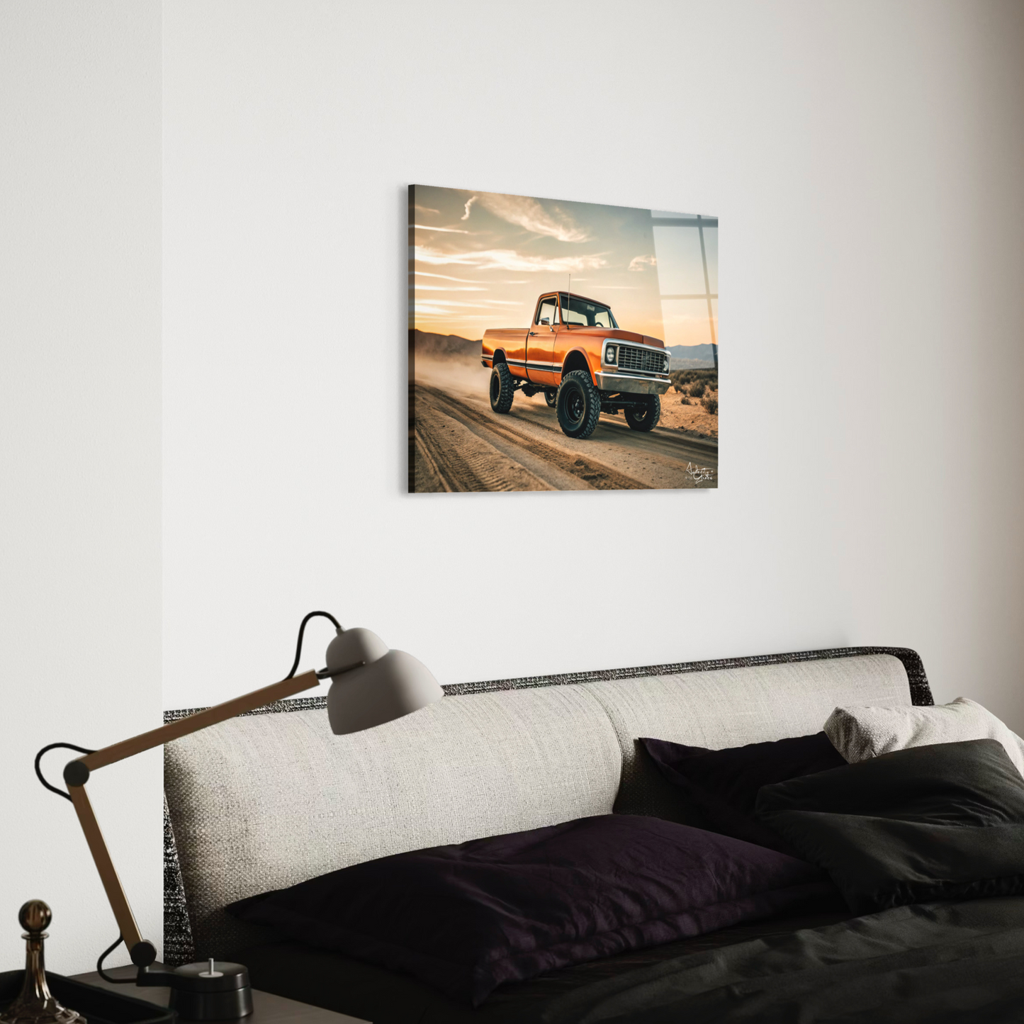 1972 K10 Cheyenne-Inspired Wall Art – Rugged Sunset Acrylic Glass Print