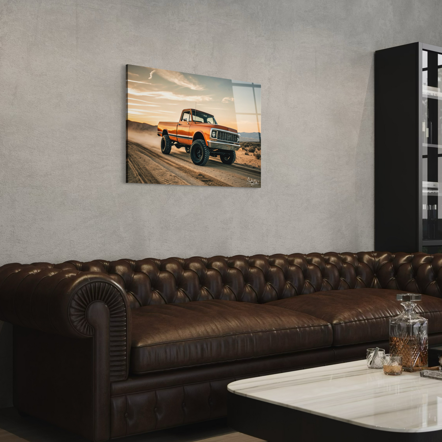 1972 K10 Cheyenne-Inspired Wall Art – Rugged Sunset Acrylic Glass Print