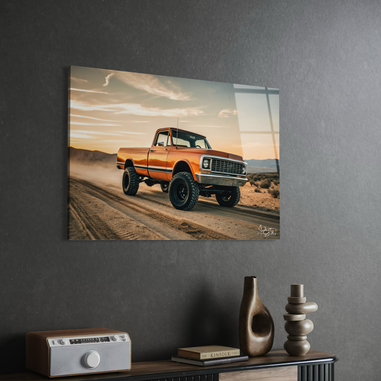 1972 K10 Cheyenne-Inspired Wall Art – Rugged Sunset Acrylic Glass Print