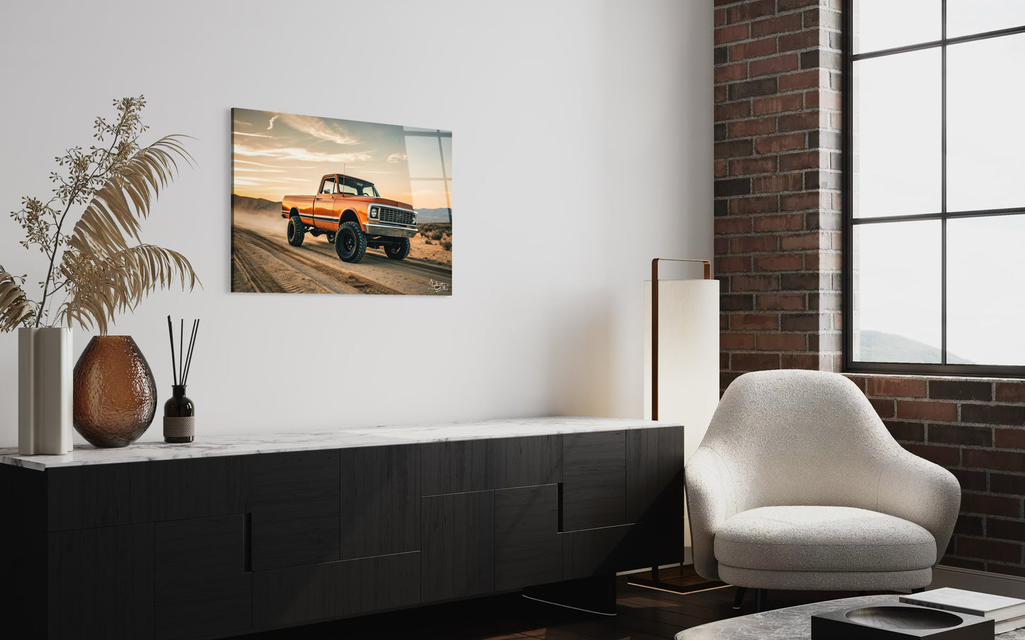 1972 K10 Cheyenne-Inspired Wall Art – Rugged Sunset Acrylic Glass Print