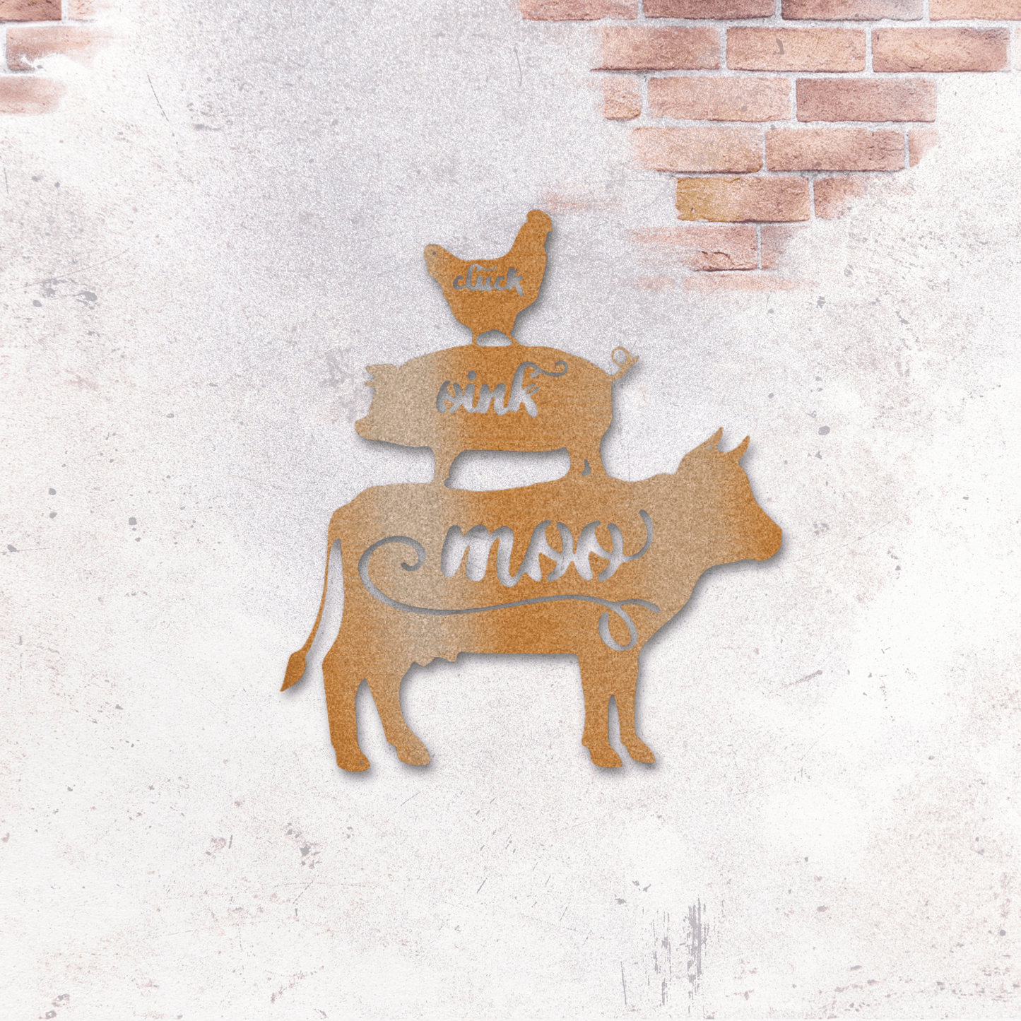 Cute Farm Animal Stack Metal Wall Art | Country Cottage and Farmhouse Decor