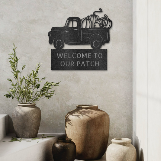 Customizable Country Truck Metal Sign | Perfect for Fall and Thanksgiving