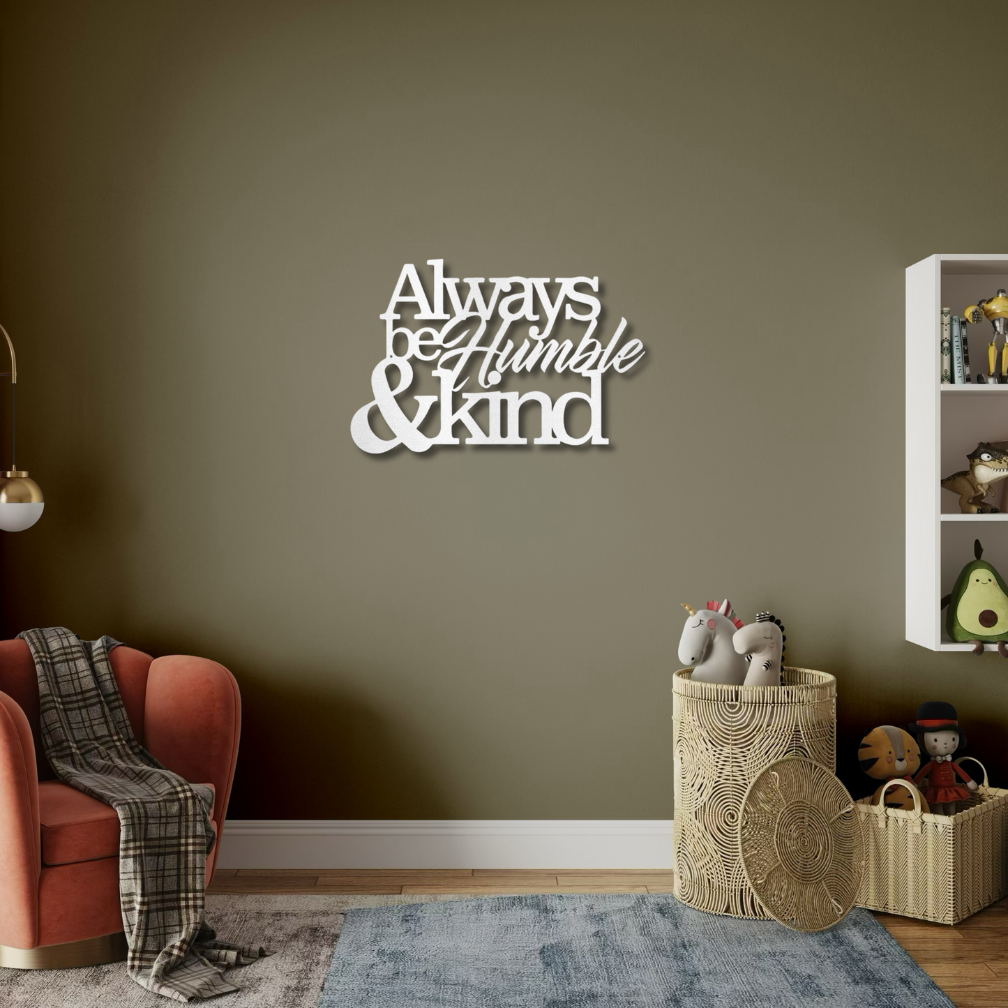 Always be Humble & Kind" Metal Wall Art - Inspirational Typography Decor