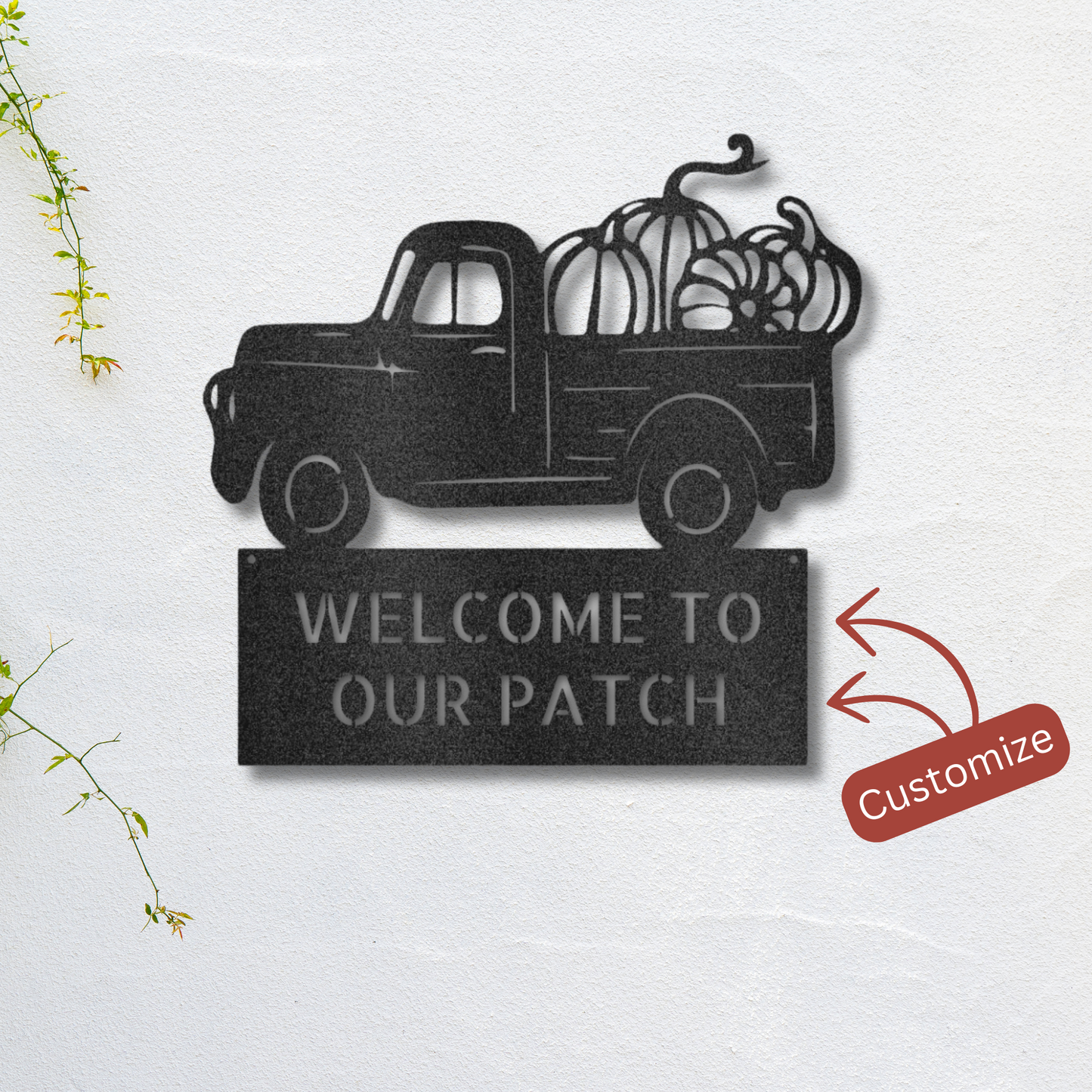 Customizable Country Truck Metal Sign | Perfect for Fall and Thanksgiving