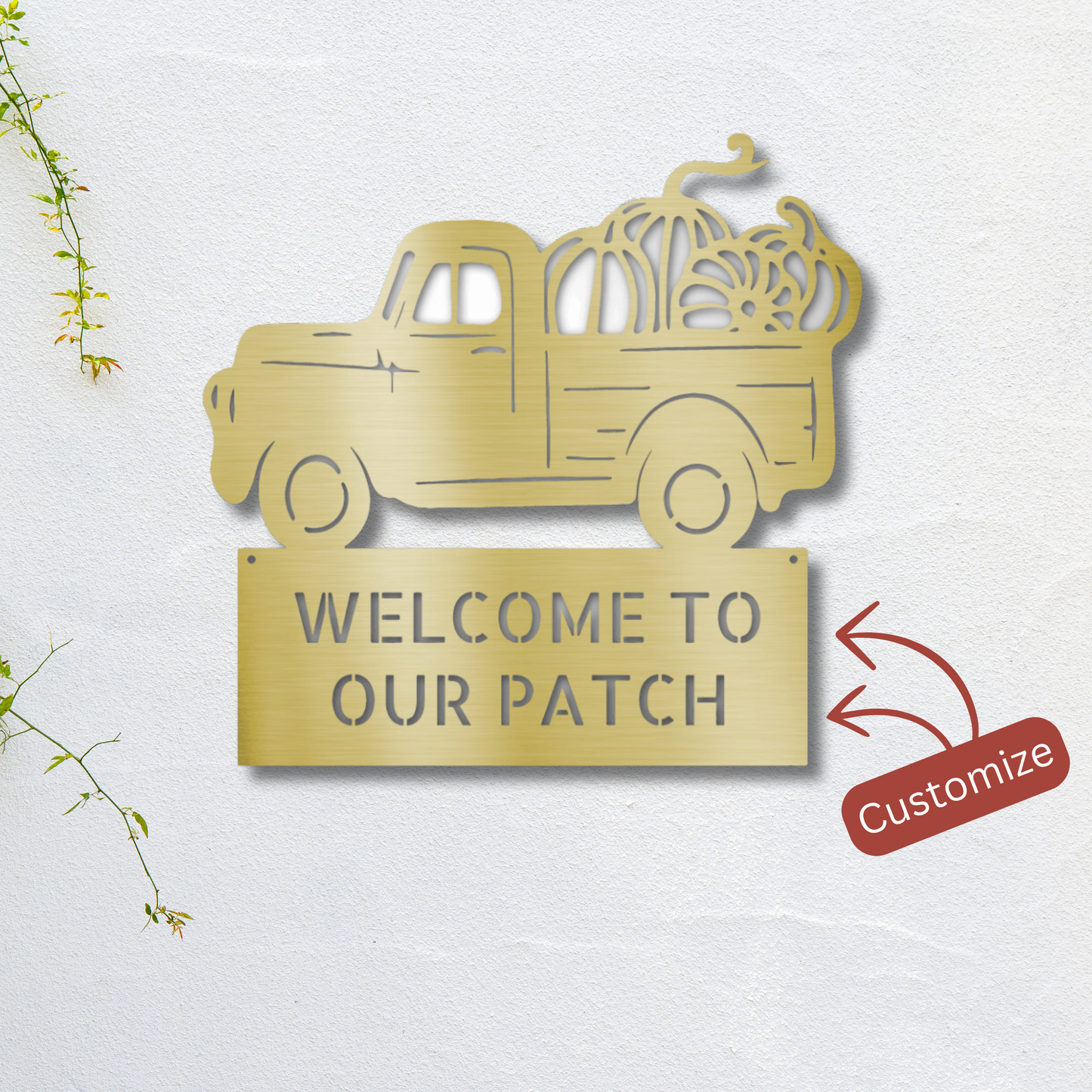 Customizable Country Truck Metal Sign | Perfect for Fall and Thanksgiving