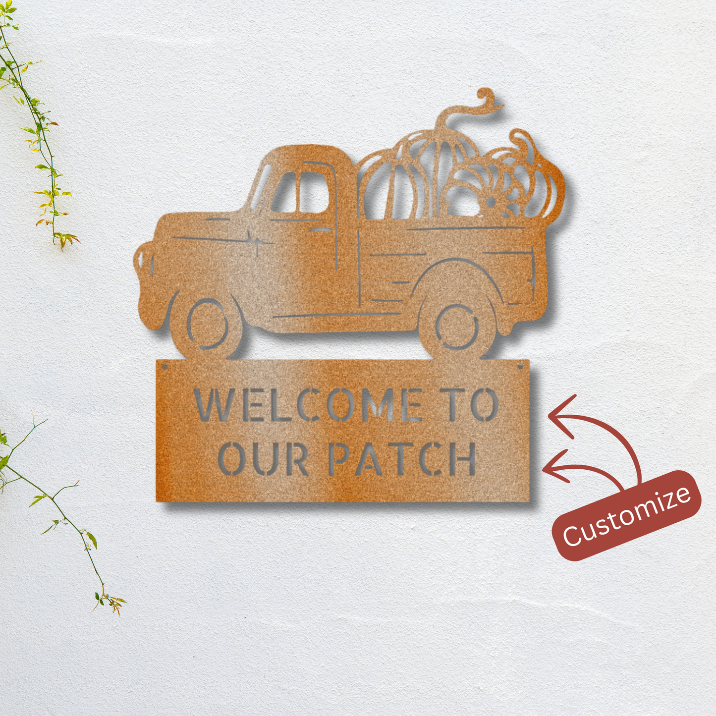 Customizable Country Truck Metal Sign | Perfect for Fall and Thanksgiving