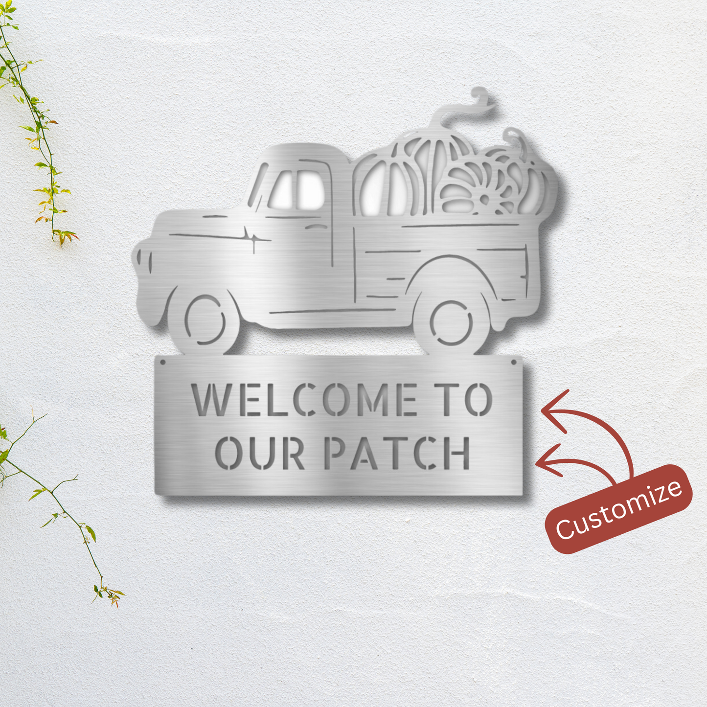 Customizable Country Truck Metal Sign | Perfect for Fall and Thanksgiving