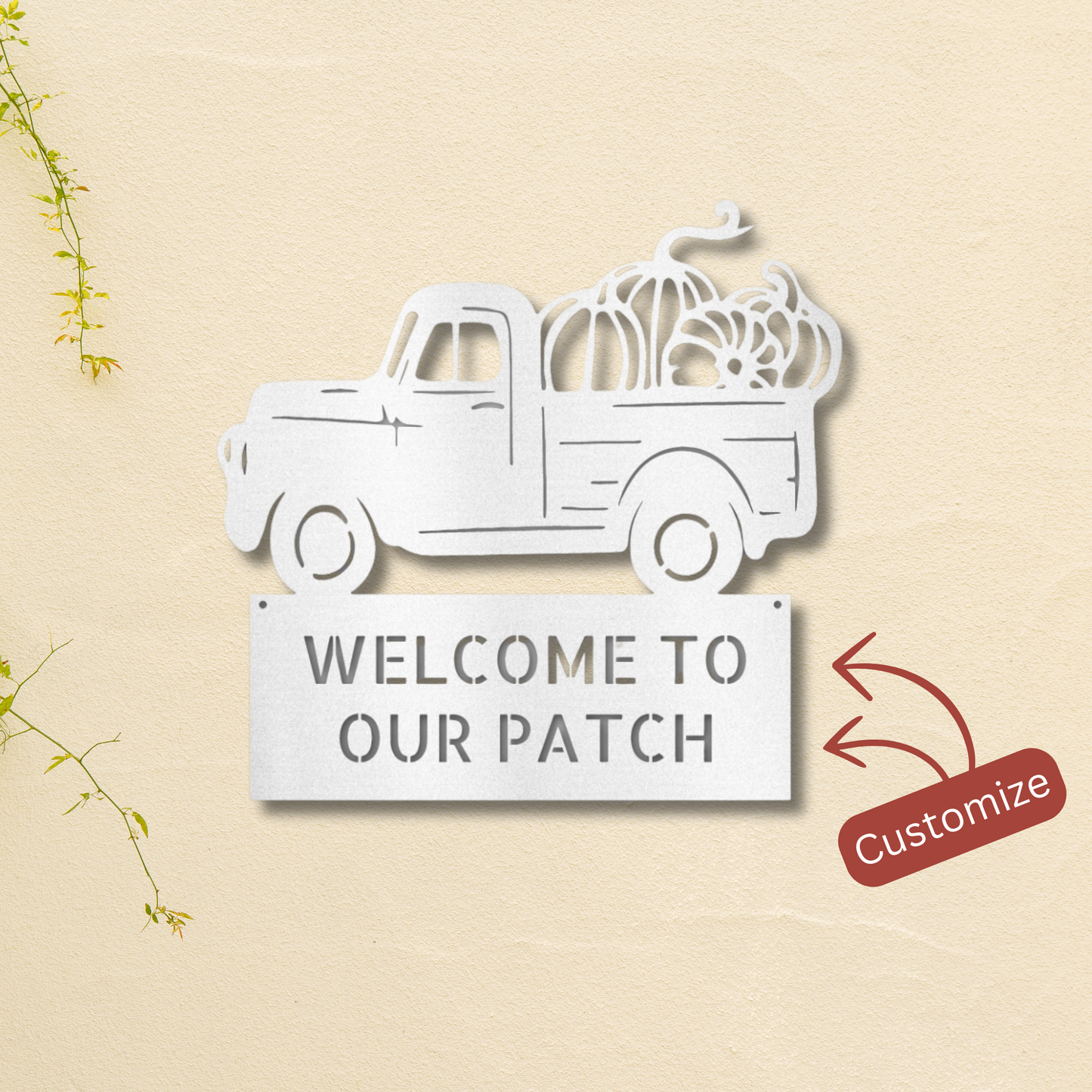 Customizable Country Truck Metal Sign | Perfect for Fall and Thanksgiving