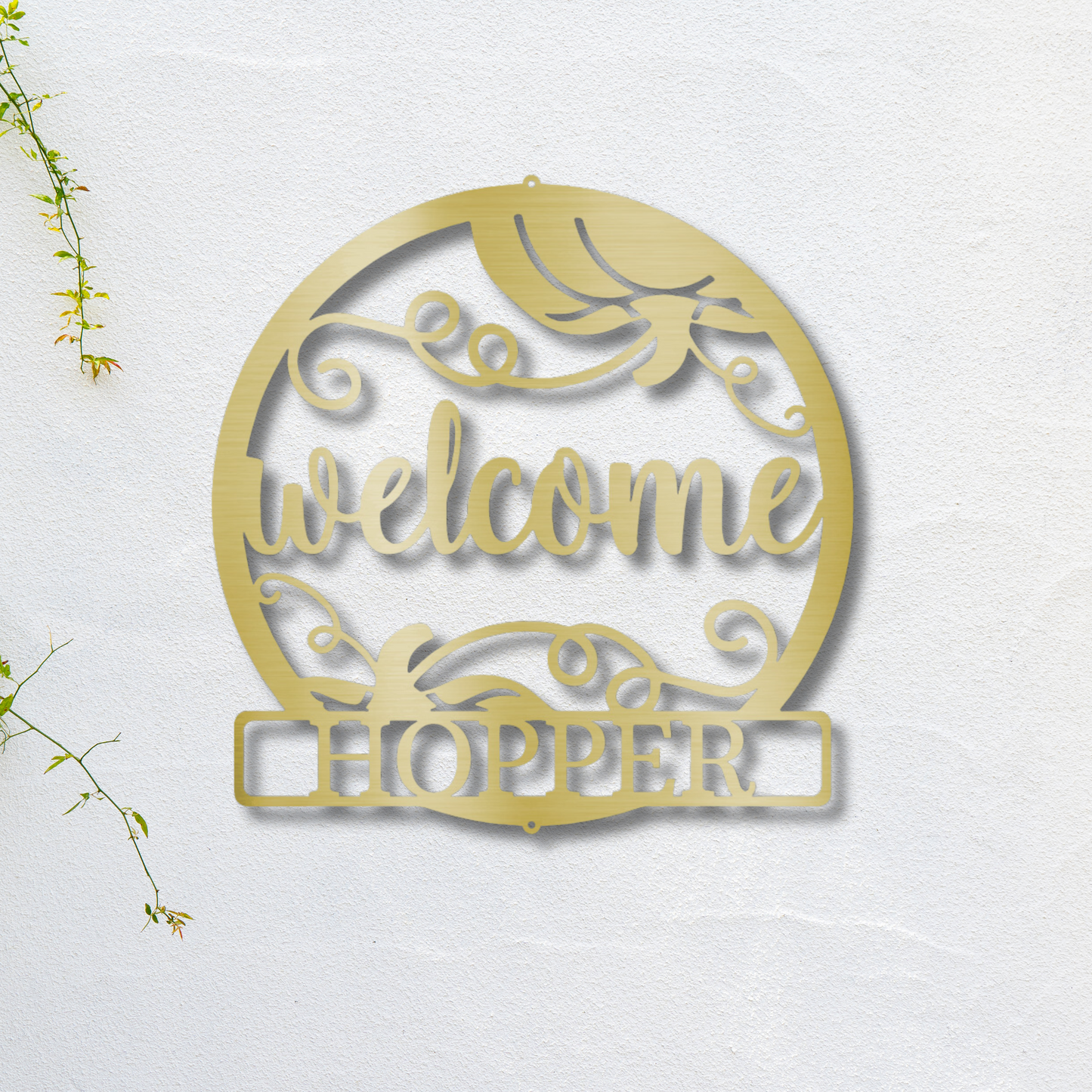 Custom Welcome Sign with Pumpkin Accents | Autumn & Fall Decor