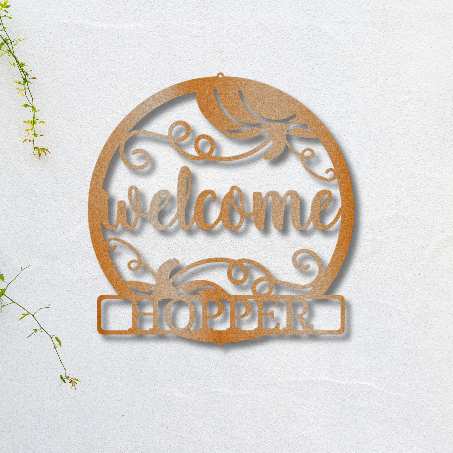 Custom Welcome Sign with Pumpkin Accents | Autumn & Fall Decor