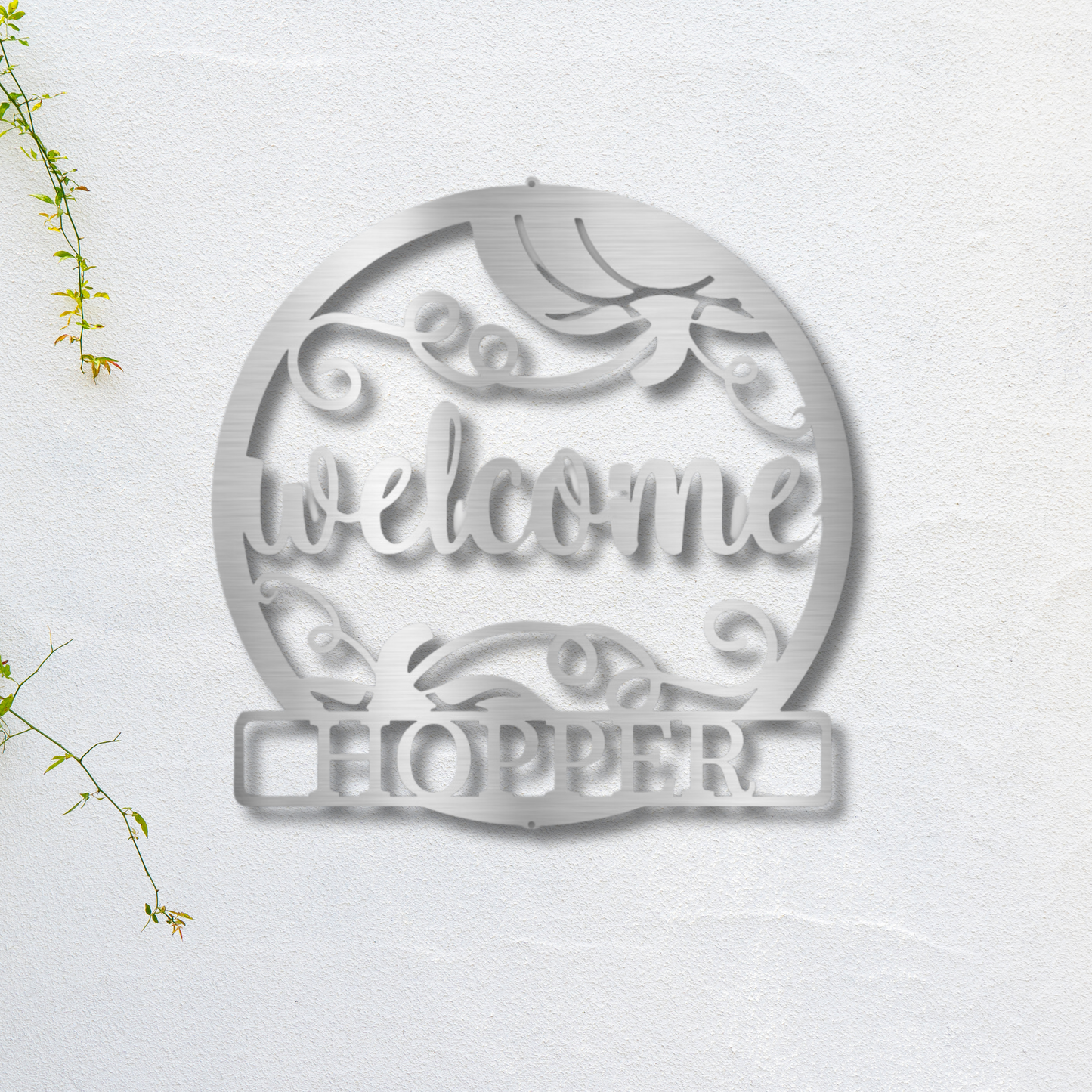 Custom Welcome Sign with Pumpkin Accents | Autumn & Fall Decor