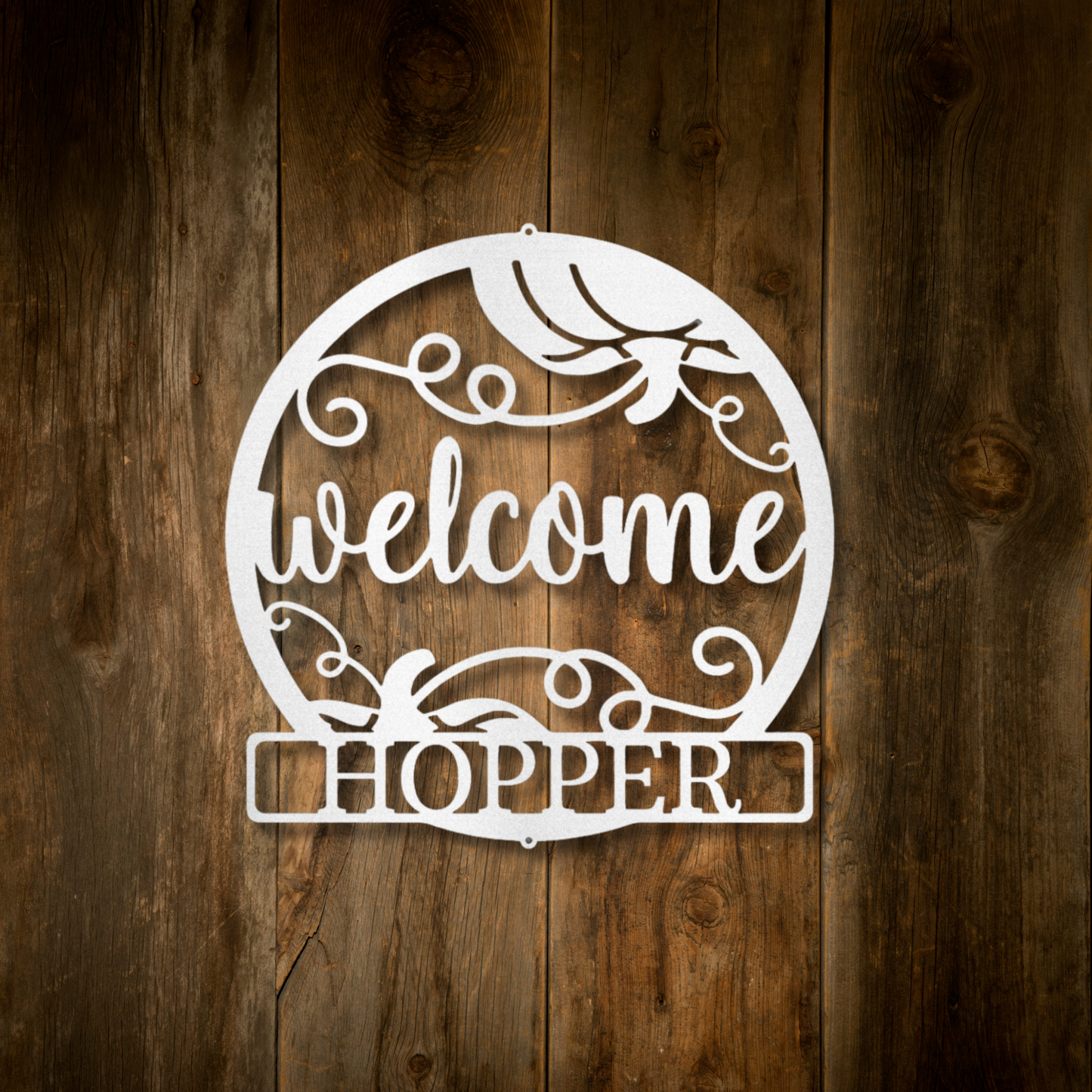 Custom Welcome Sign with Pumpkin Accents | Autumn & Fall Decor