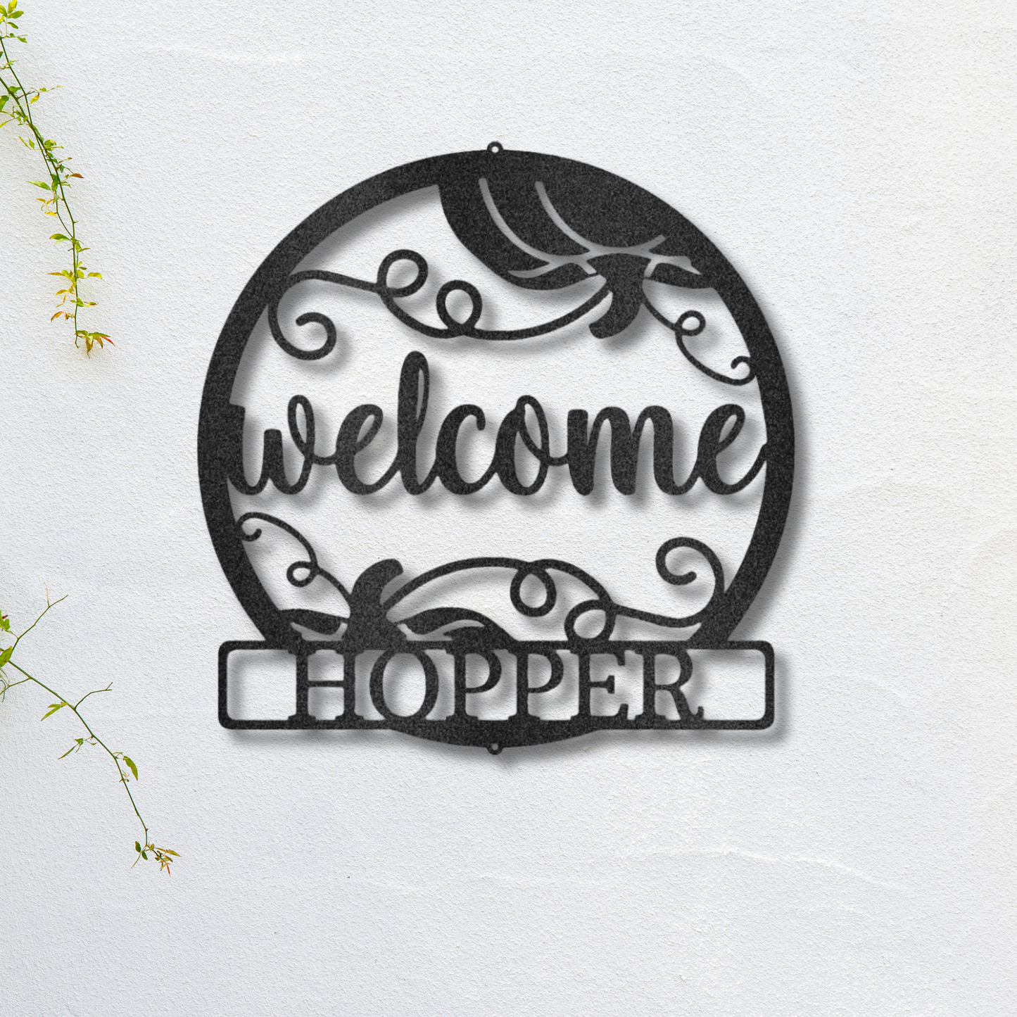 Custom Welcome Sign with Pumpkin Accents | Autumn & Fall Decor