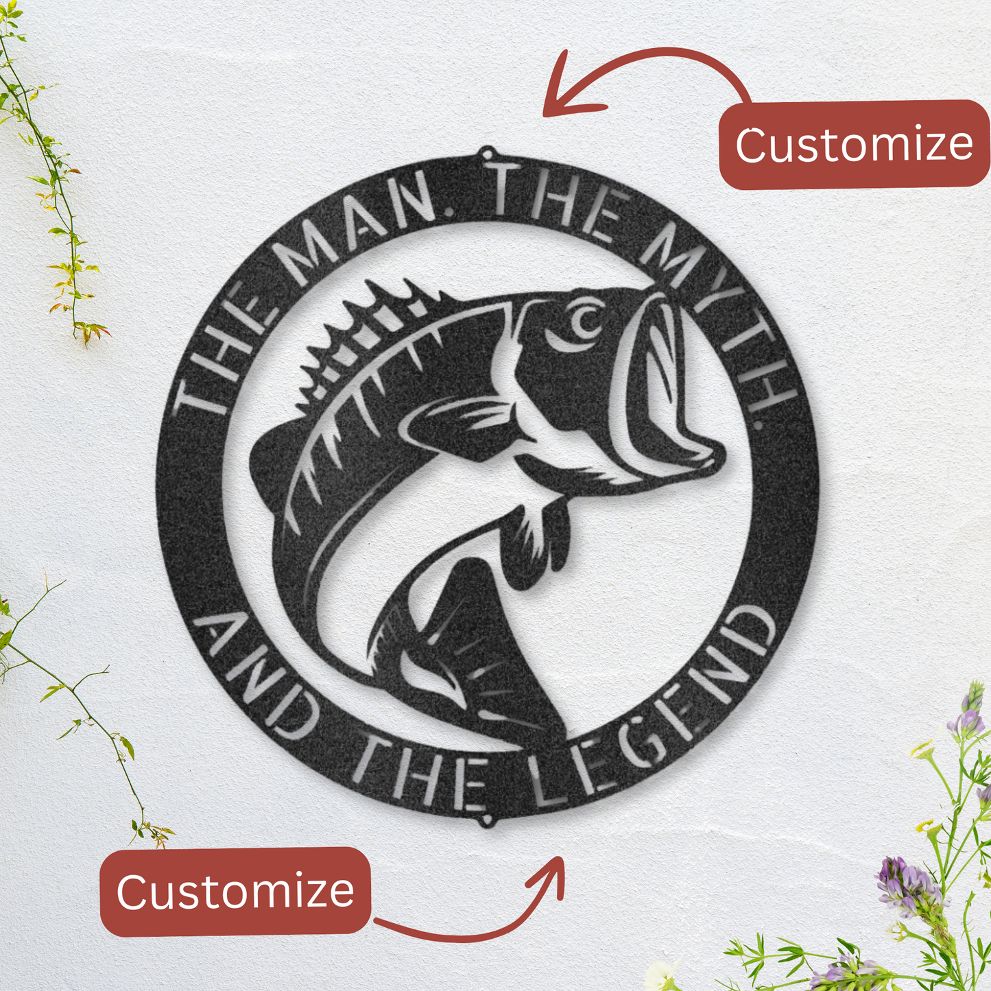 Customizable Fisherman Metal Wall Art | Perfect for Any Sportsman