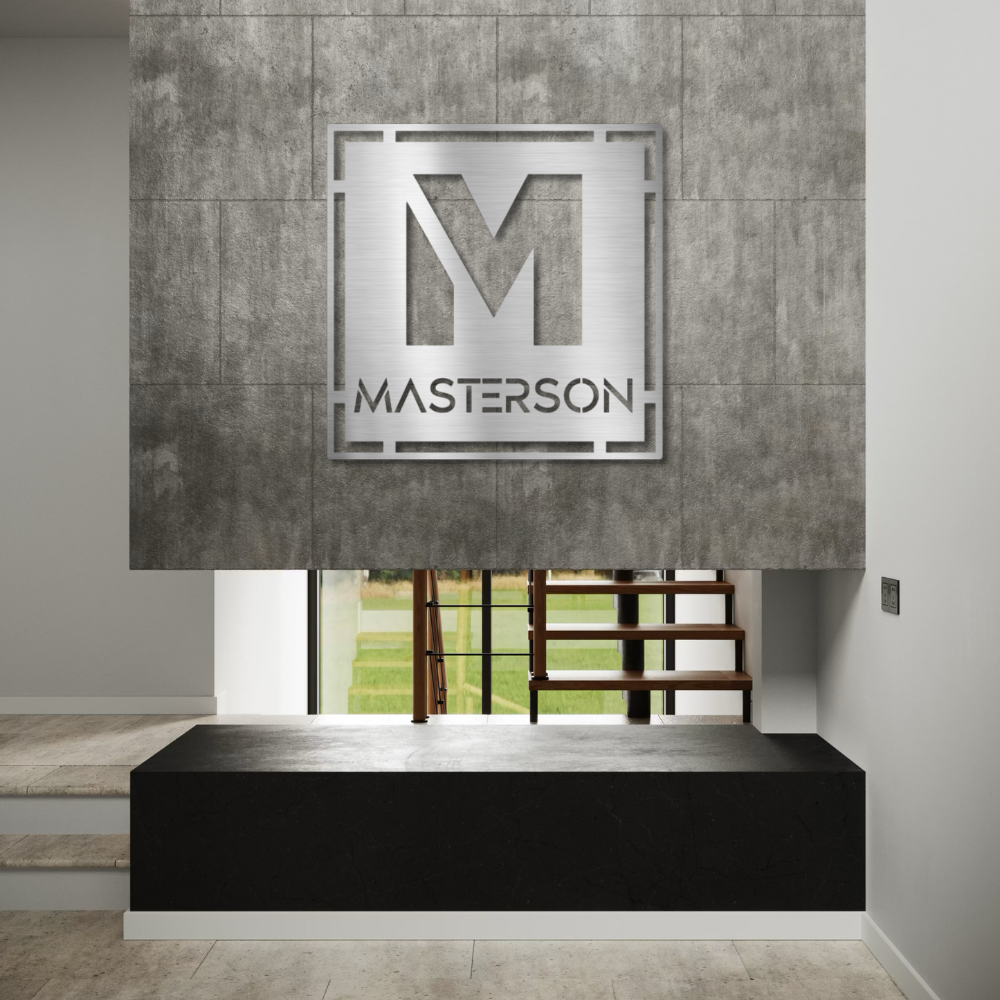 Modern Block Monogram Sign – Minimalist Design for Any Setting