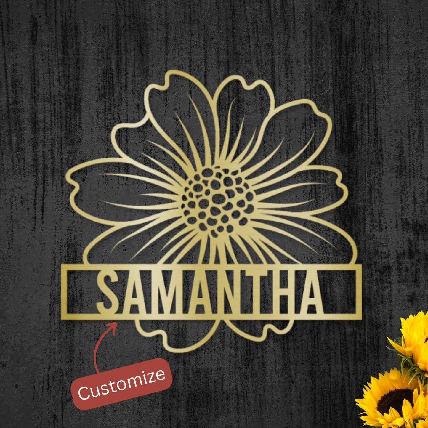 Personalized Sunflower Metal Art Sign