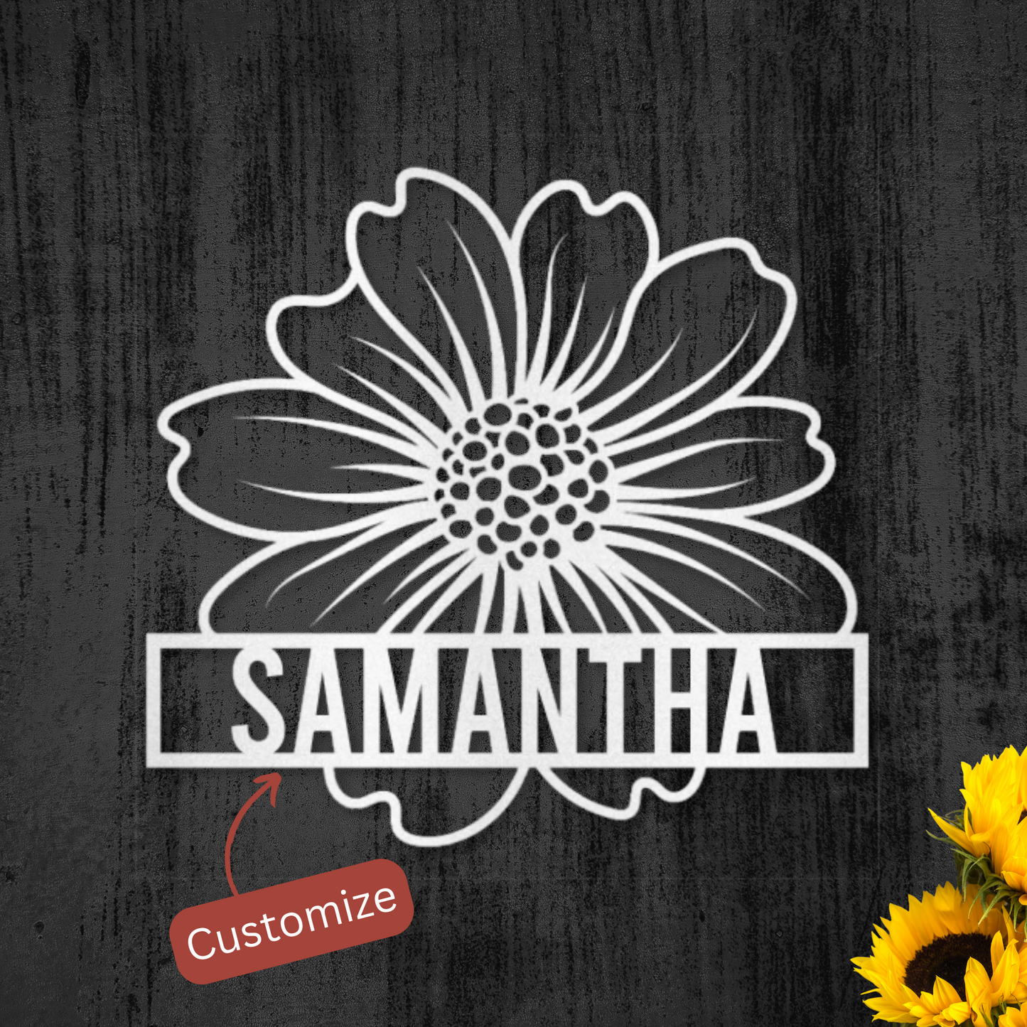 Personalized Sunflower Metal Art Sign